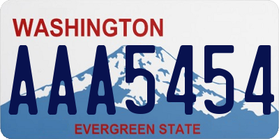 WA license plate AAA5454