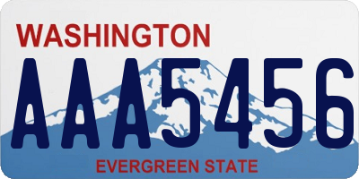 WA license plate AAA5456