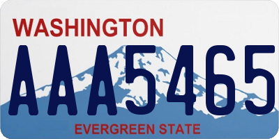 WA license plate AAA5465
