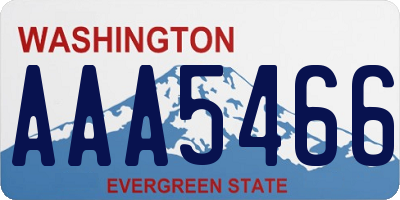 WA license plate AAA5466