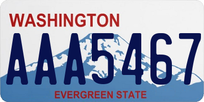 WA license plate AAA5467