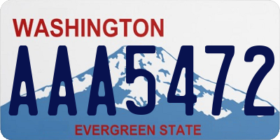 WA license plate AAA5472