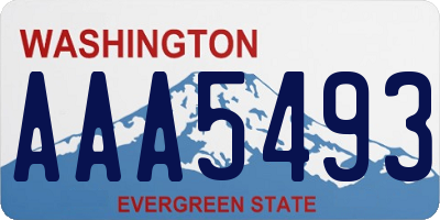 WA license plate AAA5493