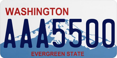 WA license plate AAA5500