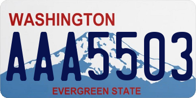 WA license plate AAA5503