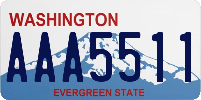 WA license plate AAA5511