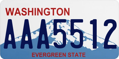 WA license plate AAA5512