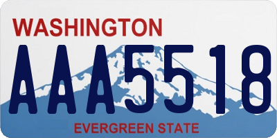 WA license plate AAA5518