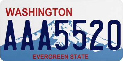 WA license plate AAA5520