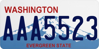 WA license plate AAA5523