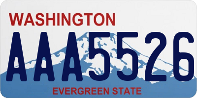 WA license plate AAA5526