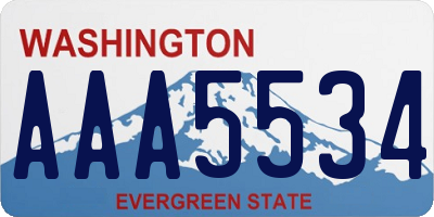 WA license plate AAA5534