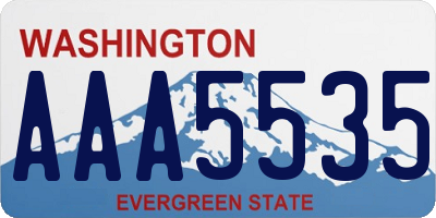 WA license plate AAA5535