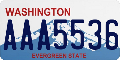 WA license plate AAA5536