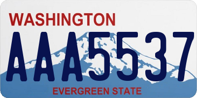 WA license plate AAA5537