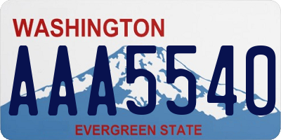 WA license plate AAA5540