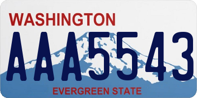 WA license plate AAA5543