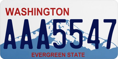 WA license plate AAA5547