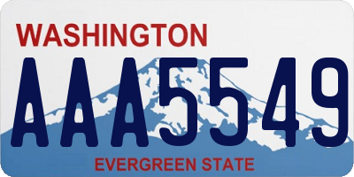 WA license plate AAA5549