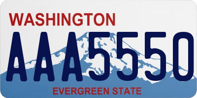 WA license plate AAA5550