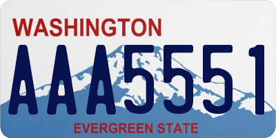 WA license plate AAA5551