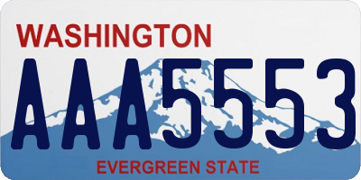 WA license plate AAA5553