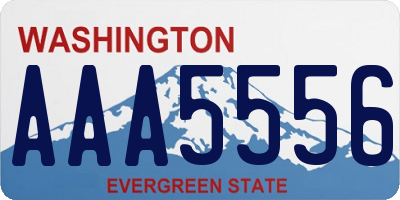 WA license plate AAA5556