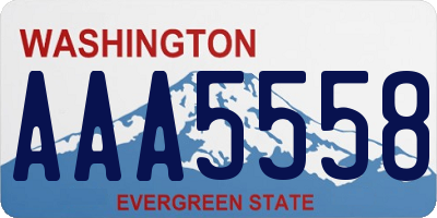 WA license plate AAA5558