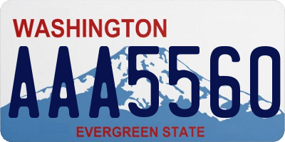 WA license plate AAA5560