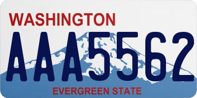 WA license plate AAA5562