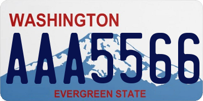 WA license plate AAA5566