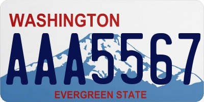 WA license plate AAA5567