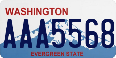 WA license plate AAA5568