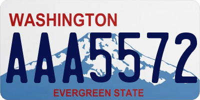 WA license plate AAA5572