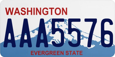 WA license plate AAA5576