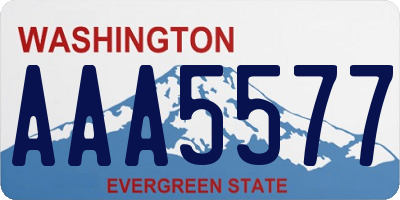 WA license plate AAA5577