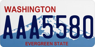 WA license plate AAA5580