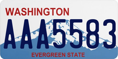 WA license plate AAA5583