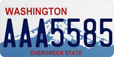 WA license plate AAA5585