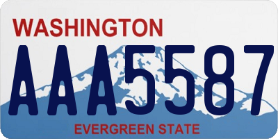 WA license plate AAA5587