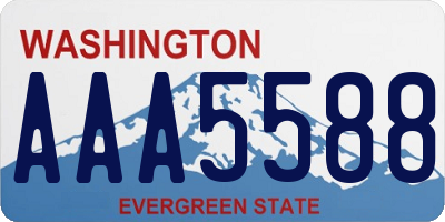 WA license plate AAA5588