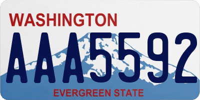 WA license plate AAA5592