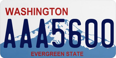 WA license plate AAA5600