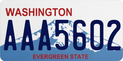 WA license plate AAA5602