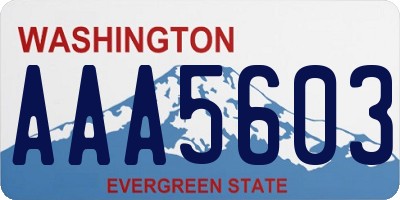 WA license plate AAA5603