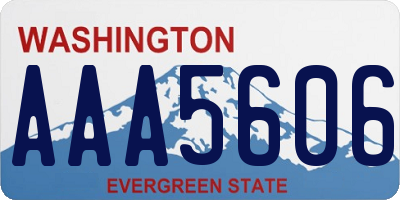 WA license plate AAA5606