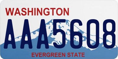 WA license plate AAA5608