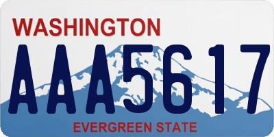 WA license plate AAA5617