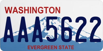 WA license plate AAA5622