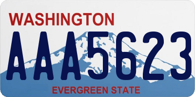 WA license plate AAA5623